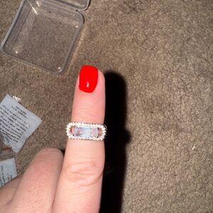 Dazzling Silver and Blue Women's Ring